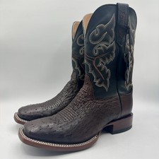 Cody James Ostrich Boots Men’s Size 9 D Black Leather Brown Genuine