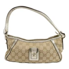 GUCCI GG GHW Hand Bag 130939 GG Canvas Brown
