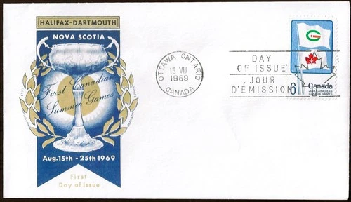 🍁Canada  #500  "SUMMER/WINTER GAMES"   Fine Used  1969  Jackson First Day Cover