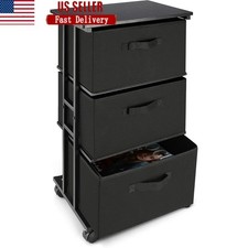 Metal Frame Storage Tower 3 Drawer Organizer Home Office Bedroom Nursery New