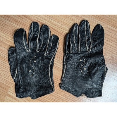 Native Deerskin Gloves Women 8.5 Western Boho Embroidered Vintage Outdoors Chic