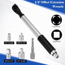 1/2" Offset Extension Wrench Impact for Electric Drill with 3/8" 1/4" Adapters