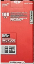 Milwaukee Driver Bit Set 100 PC Shockwave Impact Duty 48-32-5150 New 