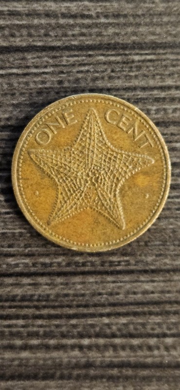1982 1 Cent Commonwealth of the Bahamas Brass Coin Starfish Circulated F178