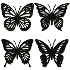 4 Pcs Wooden Butterfly Wall Decor Large Butterfly Wall Art Boho Home Hanging ...