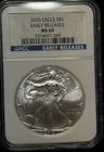 NGC MS 69 2010 American Silver Eagle One Dollar S$1 Coin - 389