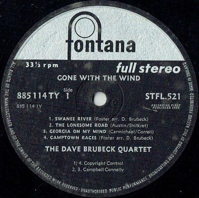 The Dave Brubeck Quartet - Gone With The Wind (VINYL)
