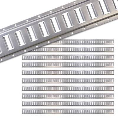 USCC 5' Long Galvanized Horizontal E Track Rail - 12 Gauge Steel - 10PK