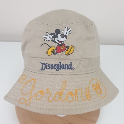Goofys Hat Co Disneyland Fischerhut Mickey Mouse Kinder Einheitsgröße hellbraun bestickt
