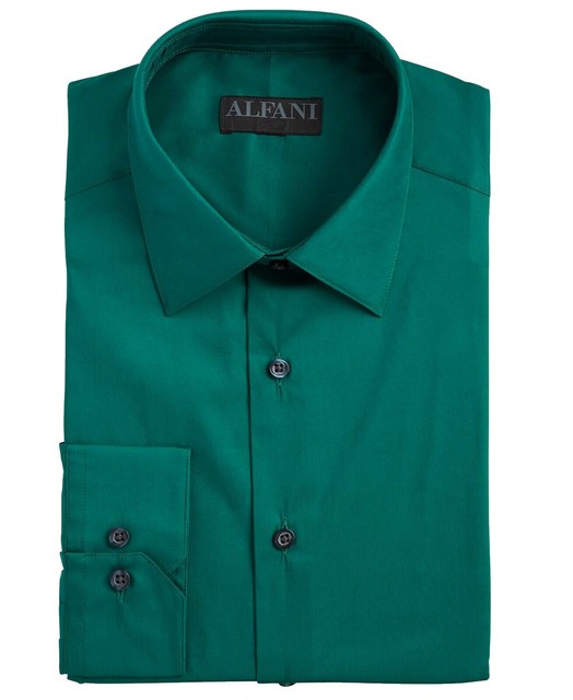 Alfani Mens Dress Shirt Emerald Green 