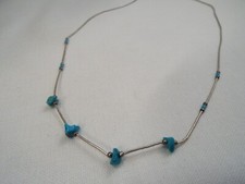 Sterling Silver 925 Turquoise Stone Necklace B59