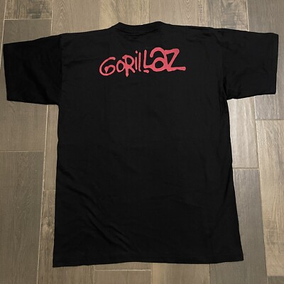 Gorillaz T-Shirt Men's Black XXL Y2K AOP Double Sided Alternative
