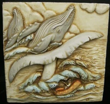 PICTURESQUE TILE FIGURINES HARMONY KINGDOM NOAH'S PARK WHALE WATCH  NUMBERED  47
