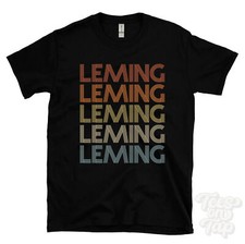 LEMING REPEATED RETRO STYLE T-SHIRT mens & womens novelty cool name gift