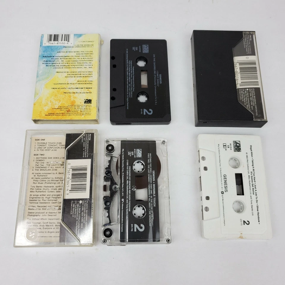 Genesis Cassette Tape Lot- Self Titled & Invisible Touch & I Can't Dance Single - Image 3 of 4