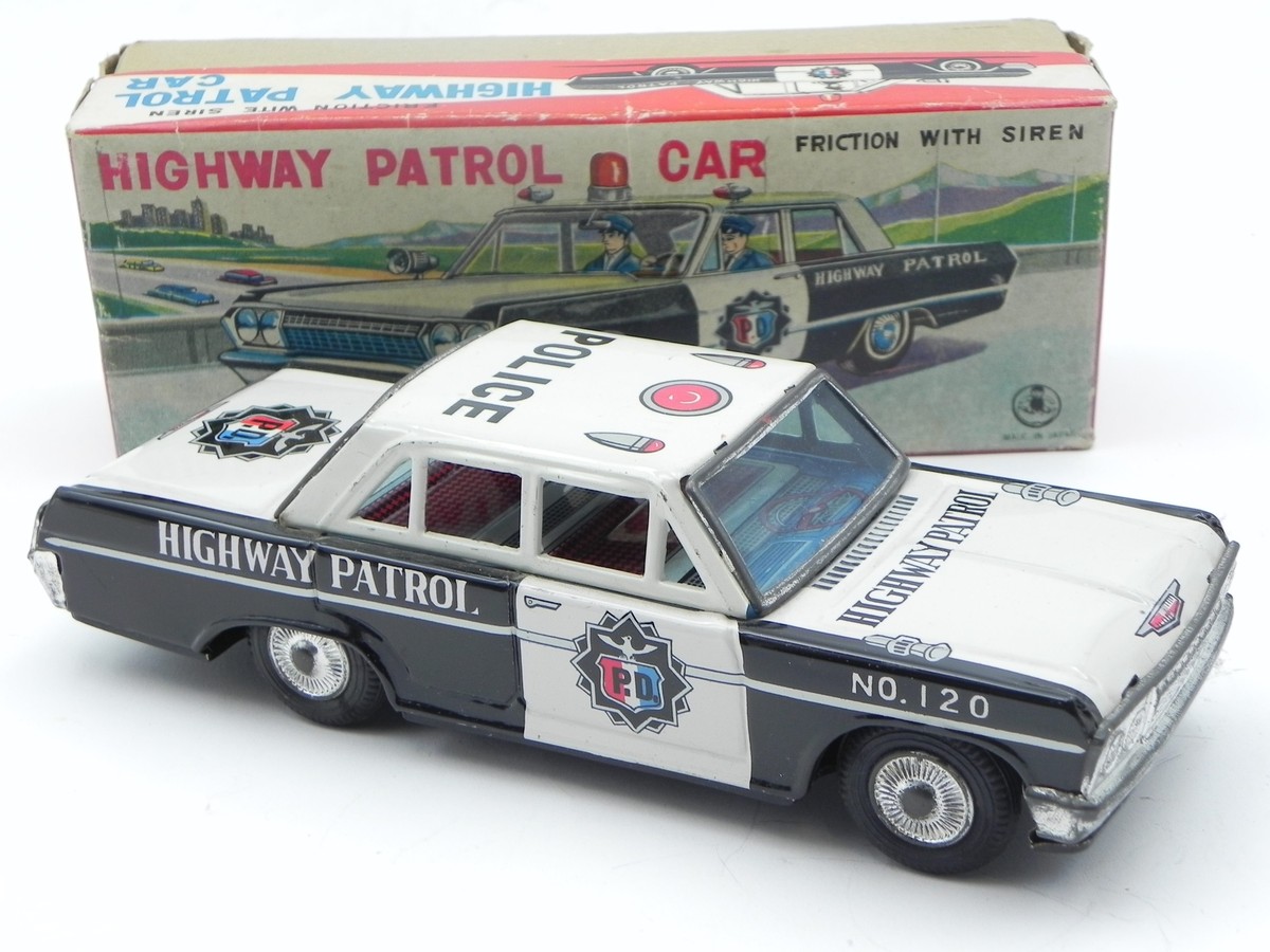 Chevrolet Impala Highway Patrol Police Car Tin Toy Japan Ford
