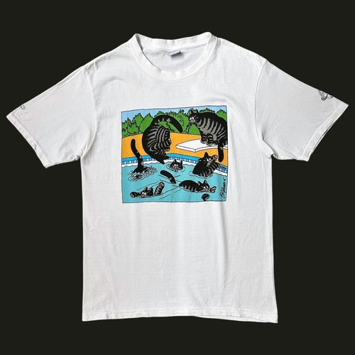 Y2K Vintage B Kliban Crazy Shirts T-shirt Swimming Pool Cats Comic Cartoon
