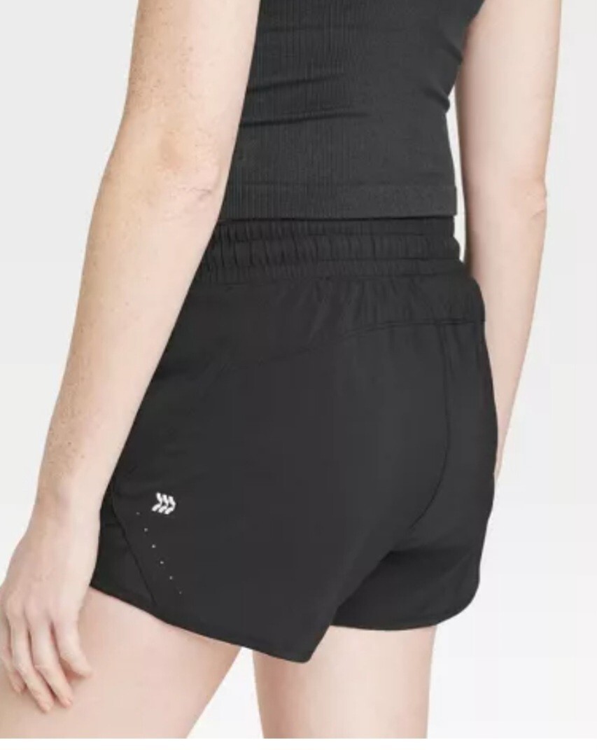 All in motion Women&rsquo;s Black Mid-Rise Run 3&quot; Shorts Size (XS) NWT 