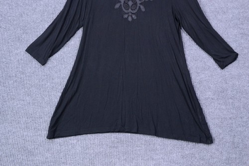 Soma Shirt Adult Womens Medium Black Rayon Accent Lace Scoop Asymetrical - Picture 6 of 11