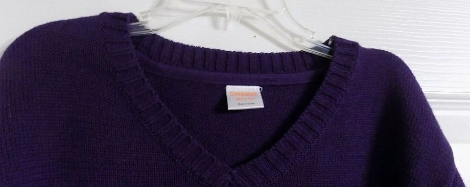 Suéter para niñas púrpura oscuro o vino o ciruela suéter gymboree talla M 7-8 cuello en V Foto 4 de 4