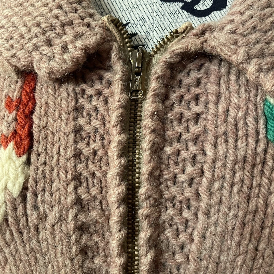 Suéter Vintage Cowichan Mujer XS 1970’s Lana Figura Patinadoras Mary Maxim Foto 3 de 4