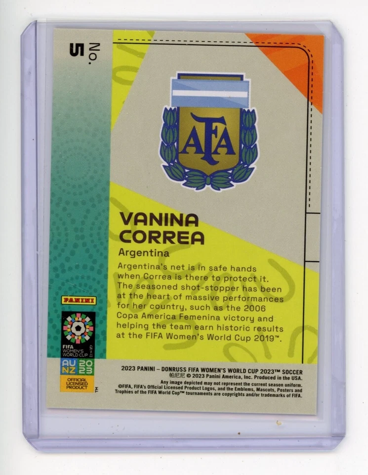 2023 Panini Donruss FIFA Women's World Cup Pink /23 Vanina Correa #5 - Image 2 of 2