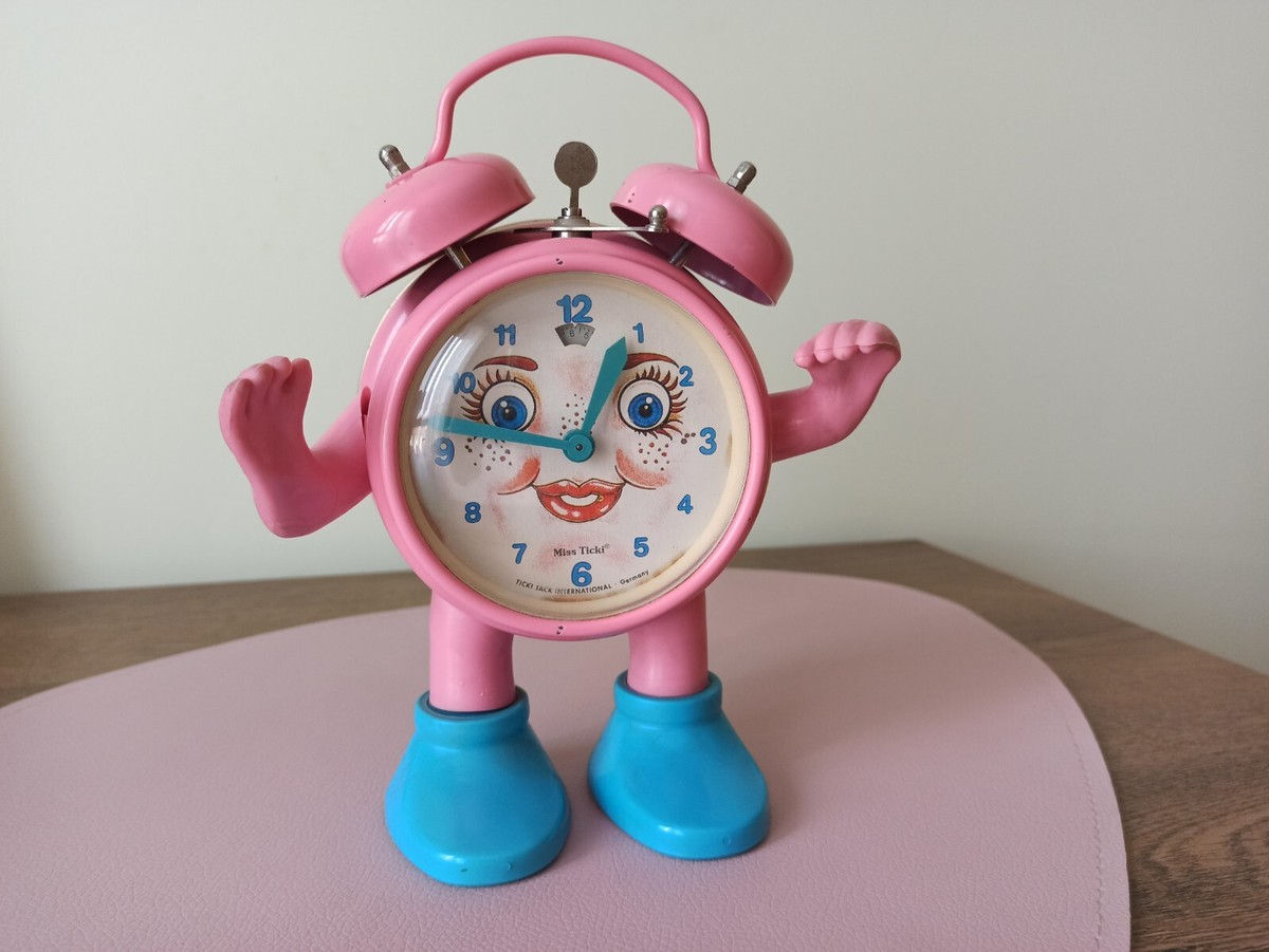 MECHANICAL ALARM CLOCK　昭和レトロ　激レア　当時物未使用品 Vintage Children's Alarm Clock Miss Ticki / Ticki Tack, Made in