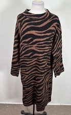 Ann Taylor Animal Print Mock Neck Sweater Dress, Size XS Petite