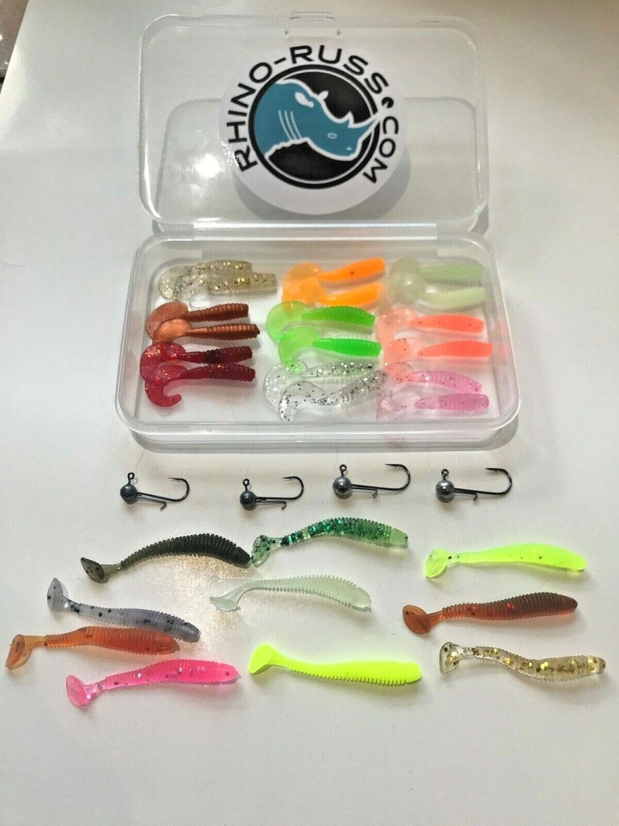 Shad Lures XVZ Fishing Lures Kit, Rubber Fish Set With Jig Head