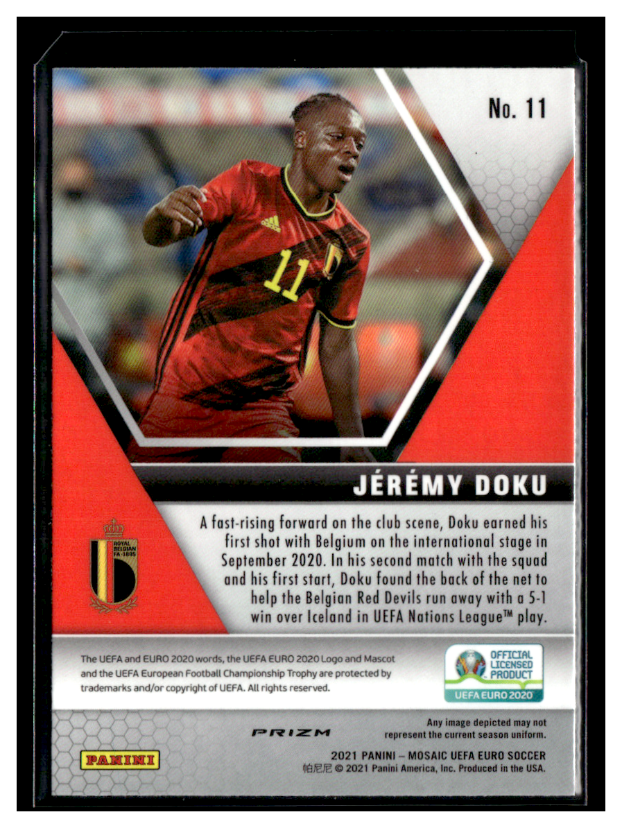 2021 Panini Mosaic Euro #11 Jeremy Doku Silver Excellent | eBay