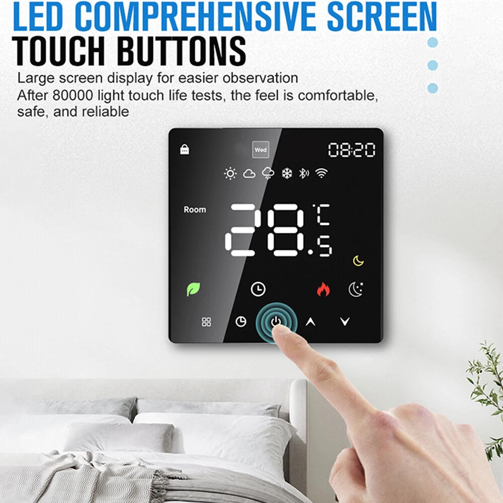 Electric LCD Underfloor Heating Thermostat Touch Screen AC 90-240V  Programmable | eBay