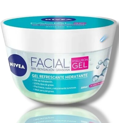 NIVEA GEL HIDRATANTE FACIAL HYALURON GEL 200 ML 24hrs  Hydration 