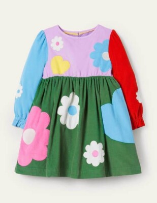 New Girls BODEN Cord Applique Dress Size 7-8 Years
