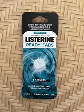 Listerine Ready! Tabs Clean Mint On The Go Mouth Clean Chewable 8 Tablets 