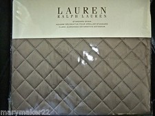 NIP 142 Ralph Lauren Standard Pillow Sham Solid TAN Diamond Quilted 100 COTTON