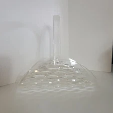 Vintage Wilardy Clear Acrylic Diamond Cut Pattern Basket with Handle RARE
