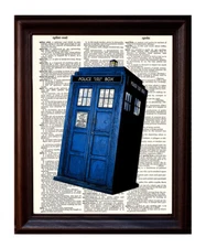 Tardis - Dictionary Art Print Printed On Authentic Vintage Dictionary Book Page