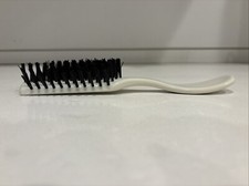 VTG Stiff Bristle HAIR Brush Travel PURSE SIZE Cream Colored Handle 7.5" 1980  S