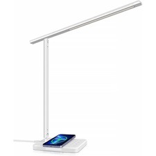 Desk Touch Control 10W Fast Wireless Charger LED Auto Timer Table Lamp White
