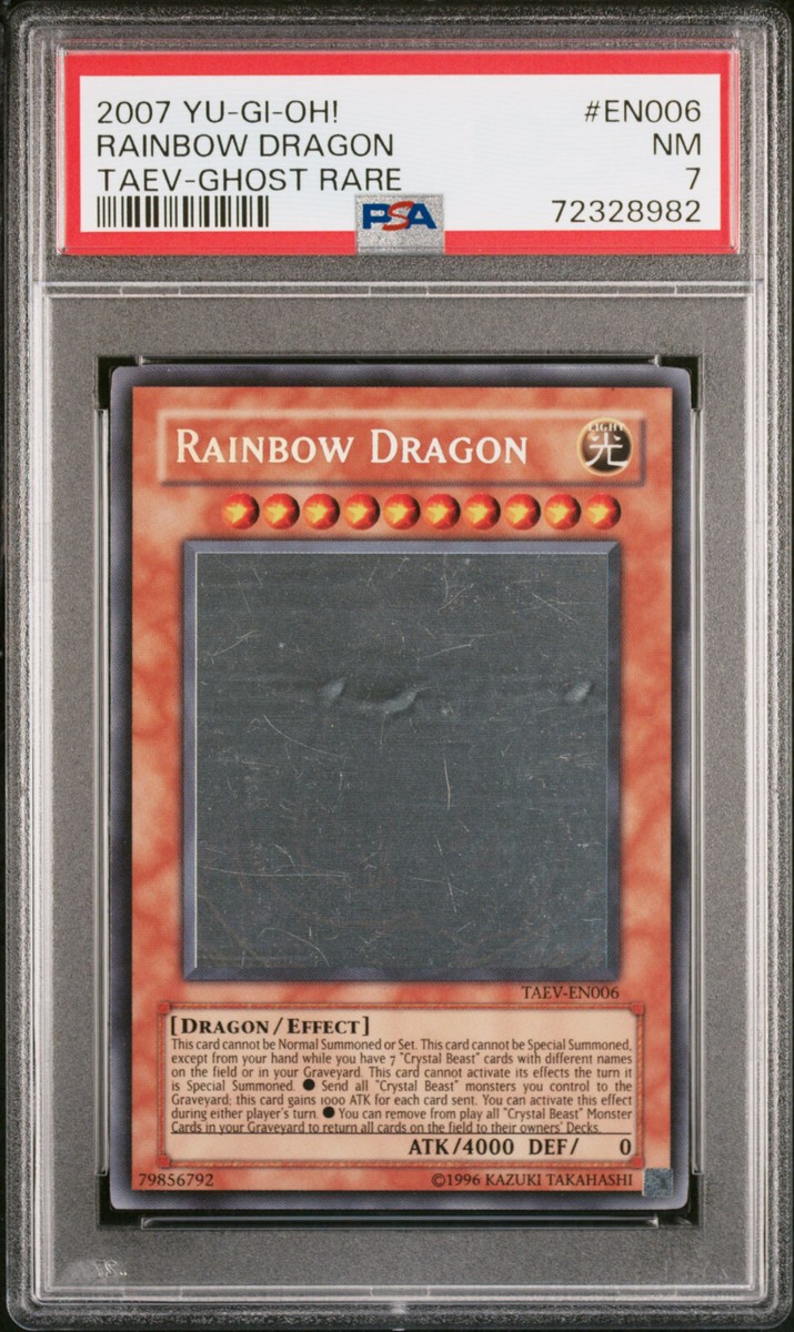YUGIOH TAEV-EN006 RAINBOW DRAGON GHOST RARE HOLO FOIL PSA 7 NM