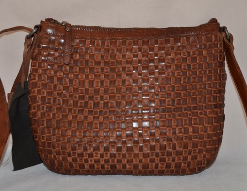 Vilenca Holland Intrecciato Borsa Messenger a Tracolla Sac Marrone Nuovo - Picture 2 of 10
