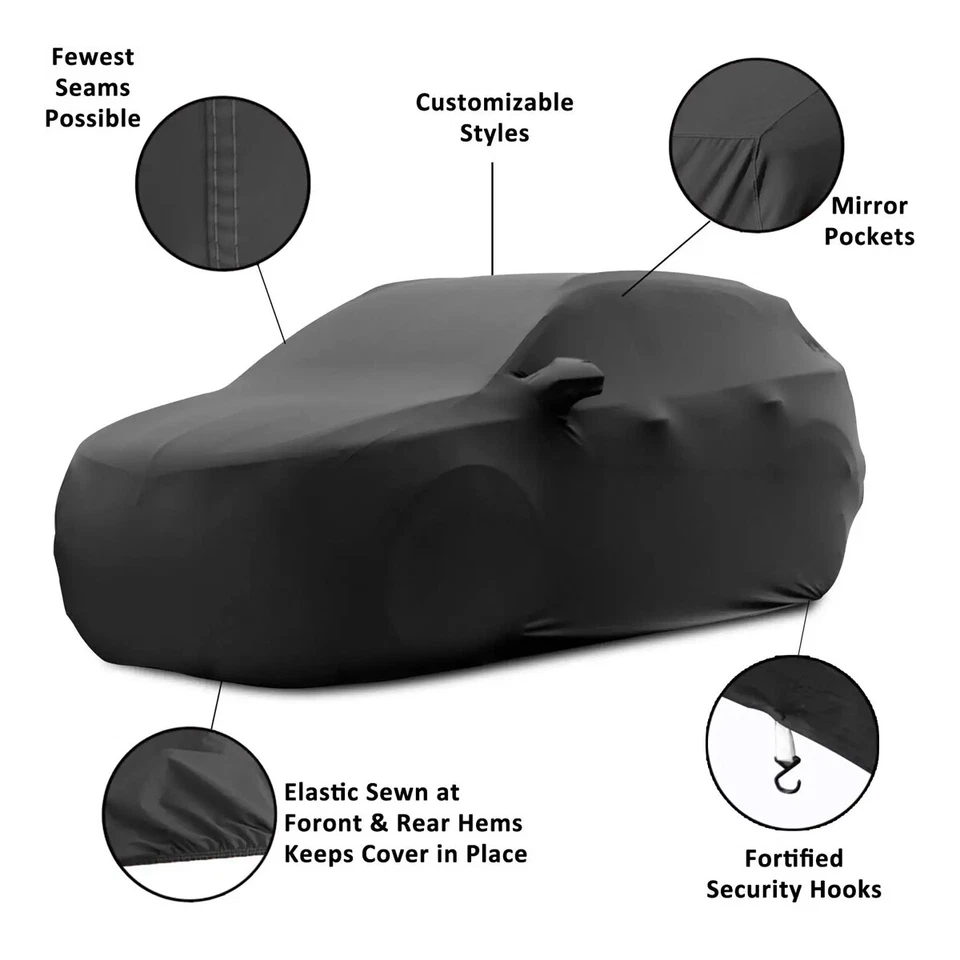Cubierta completa de auto para VW Tiguan satinada elástica a prueba de arañazos a prueba de polvo INTERIOR suave negra Foto 2 de 4