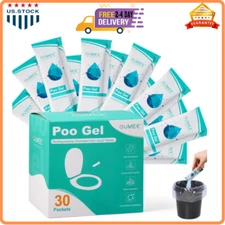 30 PACK Poo Gel for Portable Toilet, Camping Toilet Powder for Potty Bags, Eco