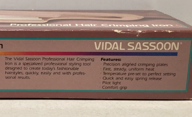Crimpadora de cabello profesional Vidal Sassoon VS-142 de colección años 80 nueva de colección Foto 4 de 4