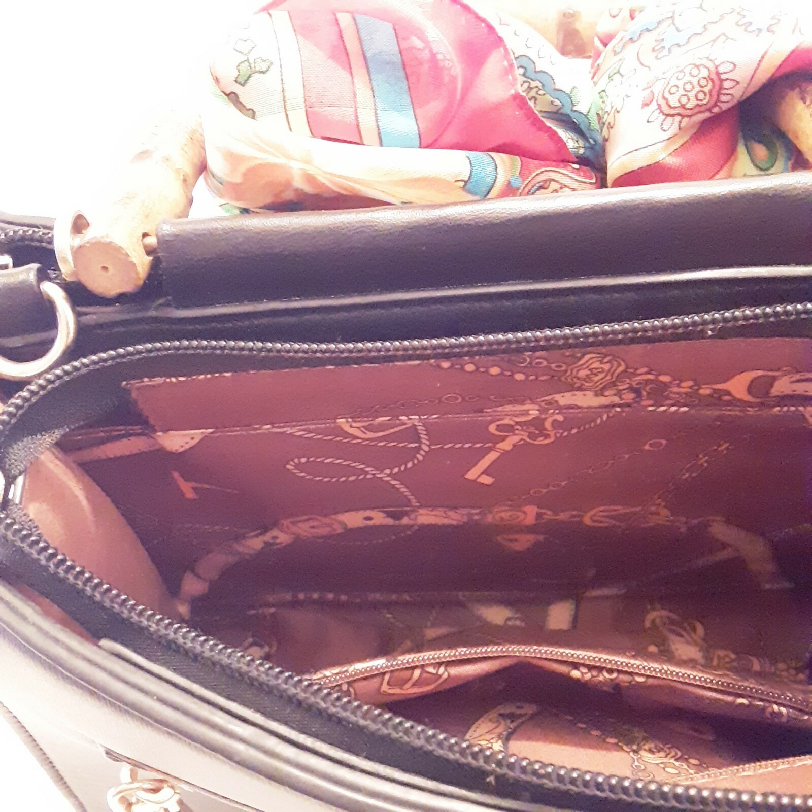 Vintage Bamboo handle Black vegan Leather Handbag Pur… Gem