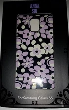NEW Anna Sui Samsung Galaxy S5 Case Black / Purple / White Floral, CO8905U