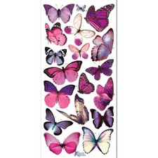 Violette Stickers - Purple Butterflies - 1 Butterfly Sticker Sheet - Scrapbooks