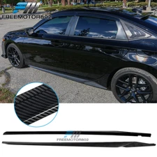 Fits 22-25 Honda Civic 11th Gen 2PCS Side Skirts HPD Style Carbon Fiber Print PP