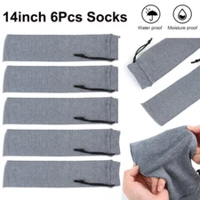 6Pcs 14" Silicone Treated Cover Gun Sock Protection Non-Slip Storge Sleeve Gray