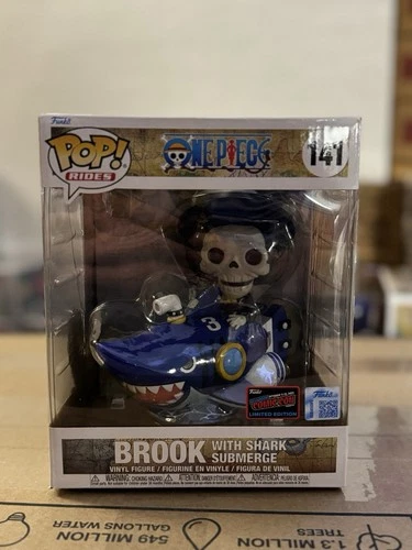 One Piece Brook w/ Shark Submerge 141 NYCC 2025 Funko Pop Con Sticker
